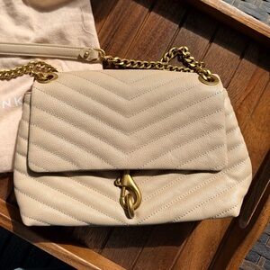 Rebecca Minkoff Beige Shoulder Bag with Gold Chain